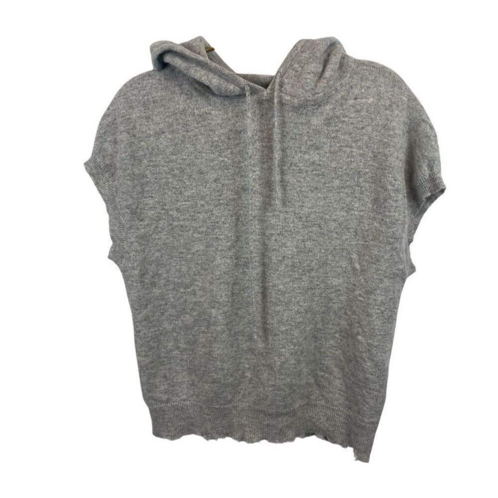 R+A Gray Short Sleeve‎ 100% Cashmere Sweatshirt Sweater Size Small